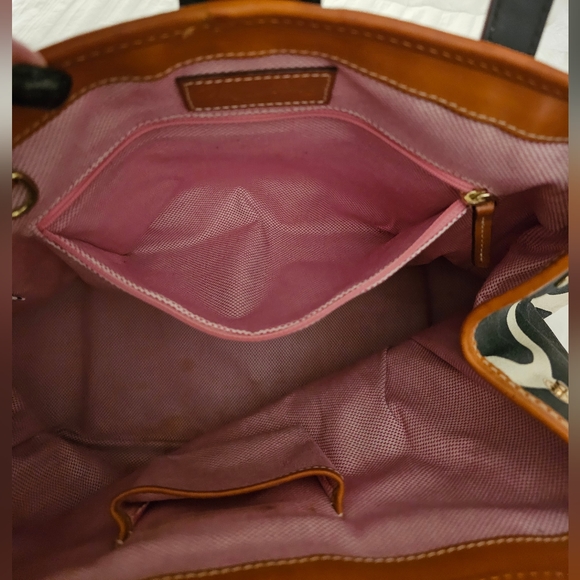 Dooney & Bourke Vintage Giraffe Shopper tote in canvas with leather trim EUC - Picture 13 of 15